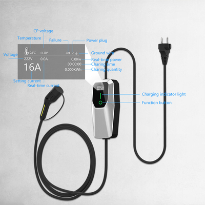 3.5kW 7kW 11kW Ev chargeur Ac pile de charge portable IP65 étanche