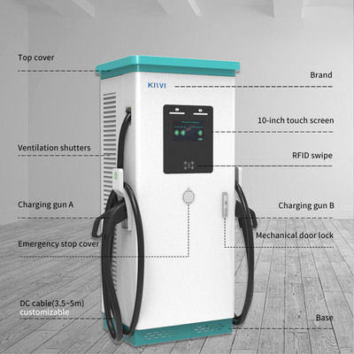 Station de recharge publique extérieure pour véhicules électriques avec interface CCS type 2 CHAdeMO