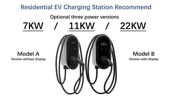 Boîte de charge murale de type 2 7KW 11KW 22KW Niveau 1 2 EV UE Royaume-Uni FR Portugal