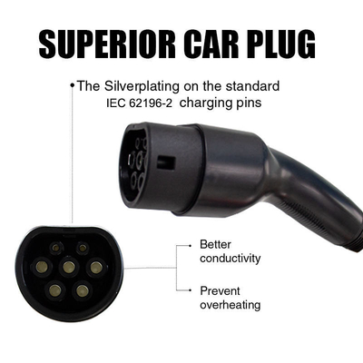 UL94-V0 Classe de flamme 16A-32A Type 1 à Type 2 câble de recharge EV pour véhicules électriques
