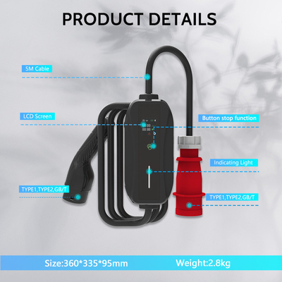 KIWI 11KW chargeur portable de véhicules électriques J1772 Connexion de type 2 pour station de charge de voiture électrique