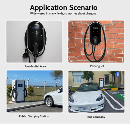 Type 2 22kW Trois phases de courant alternatif de sortie Wallbox de chargeur de véhicule électrique avec fonctions OCPP RFID App
