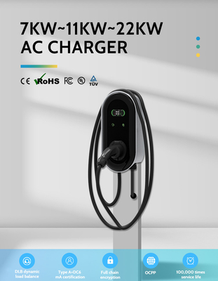 KIWI LCD Mini Opcc 220V Type 2 Station de recharge 7kW CCS EV Chargeur pour voitures électriques