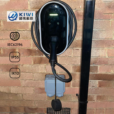 Station de recharge de véhicules électriques électriques de niveau 2 à courant alternatif de phase 1 GBT avec sortie et surveillance de tension de 7 kW
