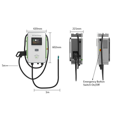 Pile de recharge pour voiture électrique OEM Niveau 3 Monture murale 30kW DC Chargeur rapide CCS1 CCS2 GB/T