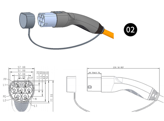 16A-32A Cable de recharge automobile pour véhicule électrique portable KIWI EV