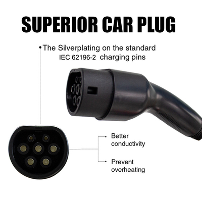 Cable de recharge portable pour véhicules électriques KIWI de type 1 à type 2 Classe de flamme UL94-V0