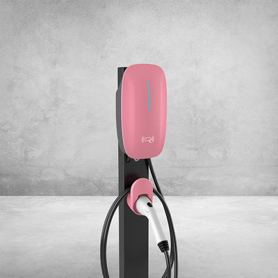 Chargeur de voiture électrique portable de 7 kW à courant continu rapide 220V avec détection de température de connexion et support de sol mural