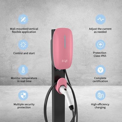7kw 11kw 22kw Type 1 Type 2 Gbt Station de recharge AC EV Démarrage et mode de facturation APP QRCode avec téléchargement USB